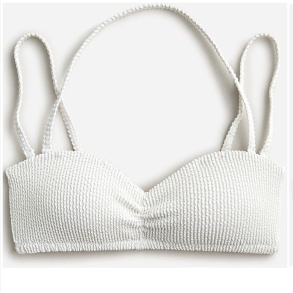 J. Crew Scrunchie Sweetheart Bikini Top‎ – White, Size 3X